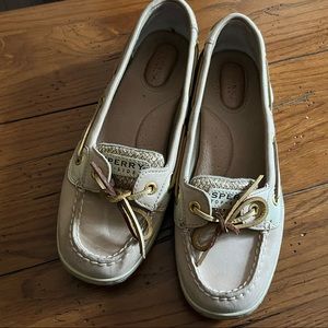 Sperry gold accent shoes